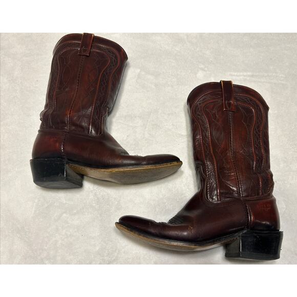 Dingo Boots Men’s Size 8E Burgundy Red Leather Cowboy Western Pull On Vintage - Picture 8 of 12